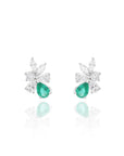 Onda - Emerald Cluster Diamond Earring