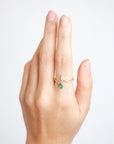Aranza - Pear Emerald & Diamond Wrap Ring