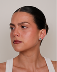 Brisa Emerald Half Flower Earrings