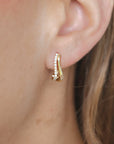 Bimba - Diamond & Curved Gold Hoop