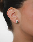 Onda - Emerald Cluster Diamond Earring