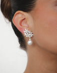 Riva - Cluster Diamond Earrings with Pearl