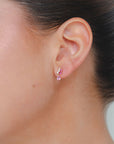 Eva - Mini Pink Sapphire Lucky Earrings