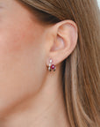 Blake - Ruby & Diamond Hoops