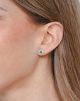 Elena-Mini Round Emerald Earring