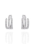 Silv - Triple Diamond Hoop