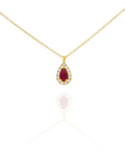 Aria Pear Ruby Necklace