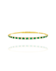 Dome - Emerald and Diamond Flexible Bangle