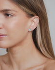 Dora - Mini Emerald and Diamond Earrings
