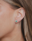 Dora - Mini Emerald and Diamond Earrings