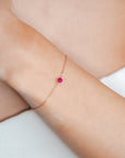 Sofi - Ruby Solitaire Bracelet