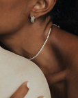 Silv - Triple Diamond Hoop