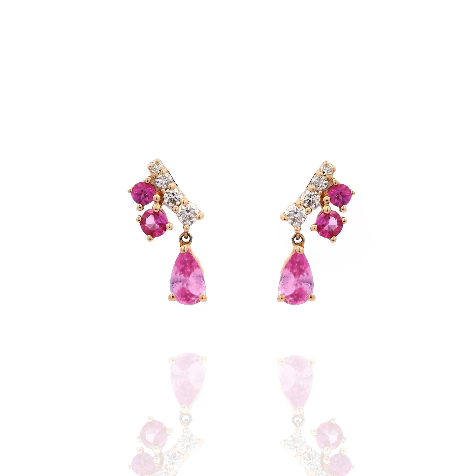 Eva - Mini Pink Sapphire Lucky Earrings