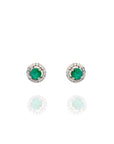 Elena-Mini Round Emerald Earring