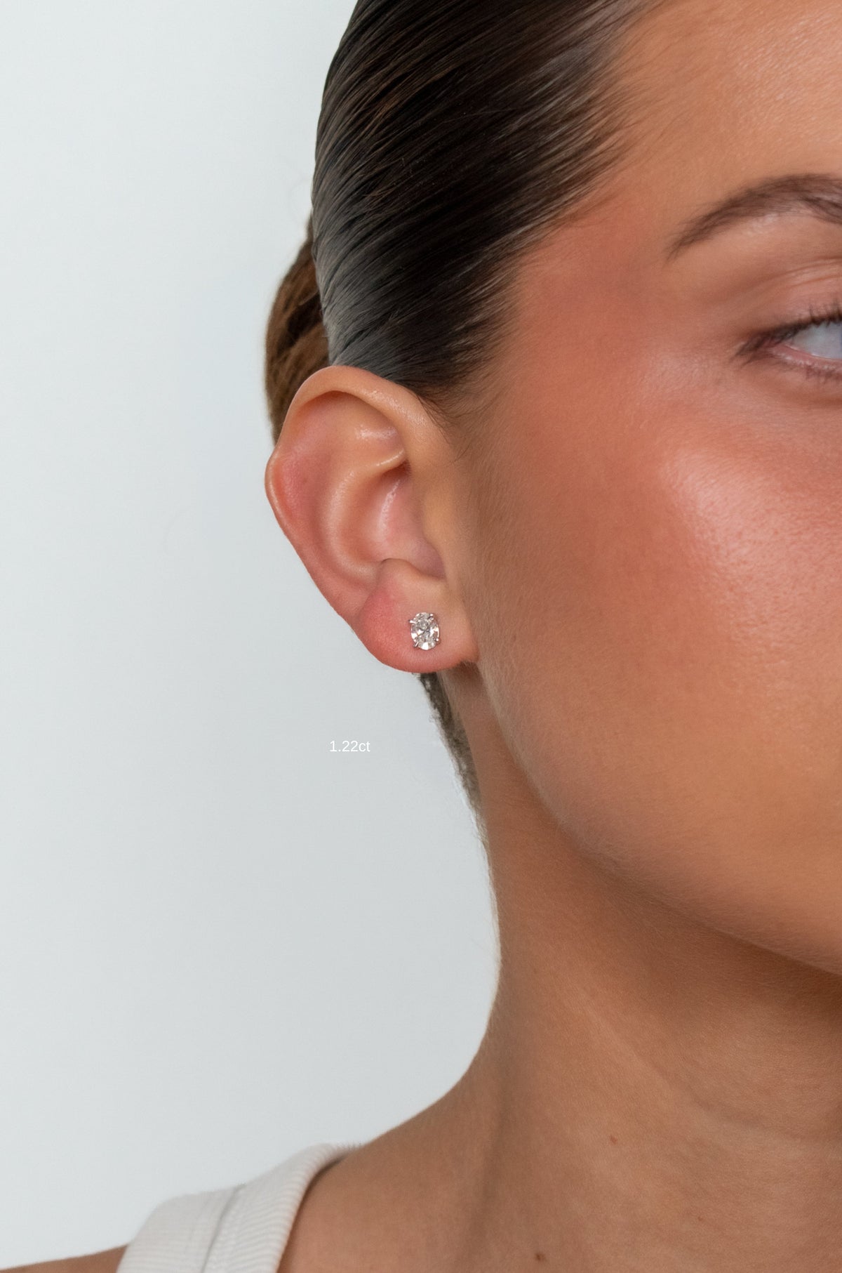 Bianca - Oval Diamond Stud