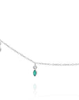 Bari - Bezel Round Emerald Marquise Necklace