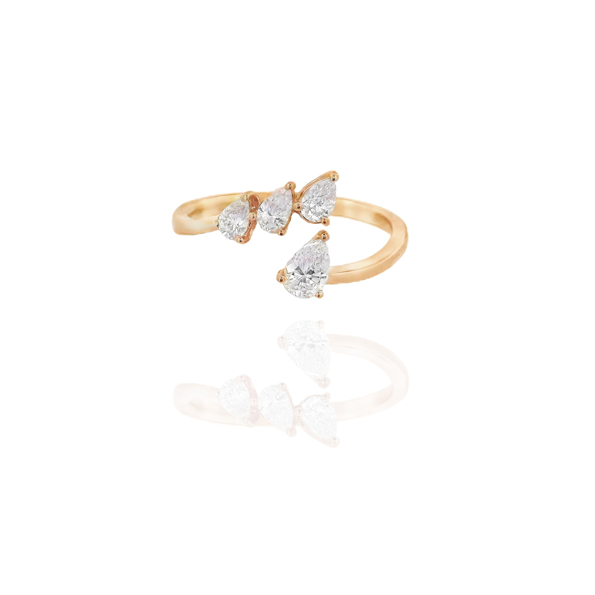 Sole - Wrap Diamond 4 Pear Ring