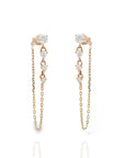 Kaia - 4 Diamonds Chain Earring