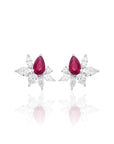Mare - Ruby Cluster Diamond Earring