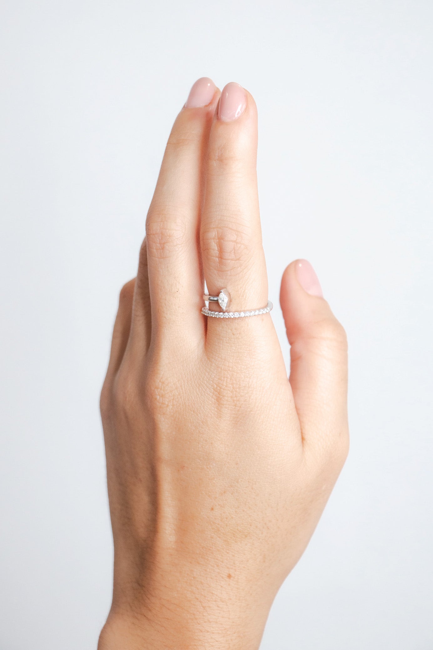 Meli - Single Marquise Diamond Wrap Ring