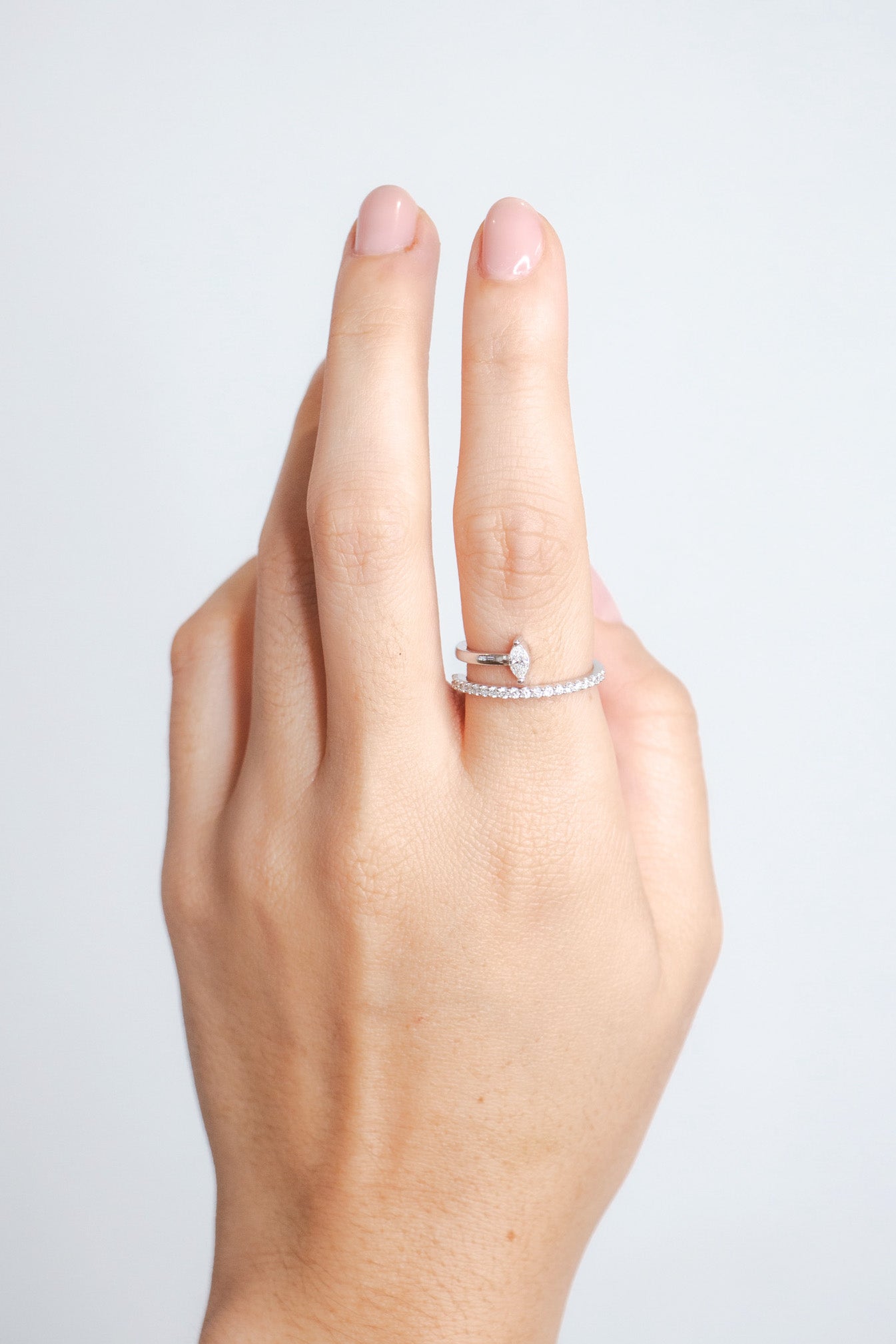 Meli - Single Marquise Diamond Wrap Ring