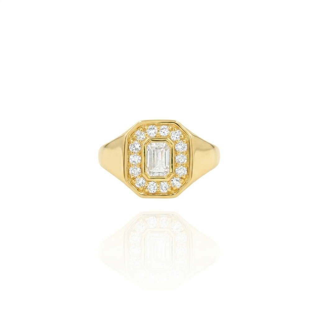 Camia Emerald Chunky Pinky Ring