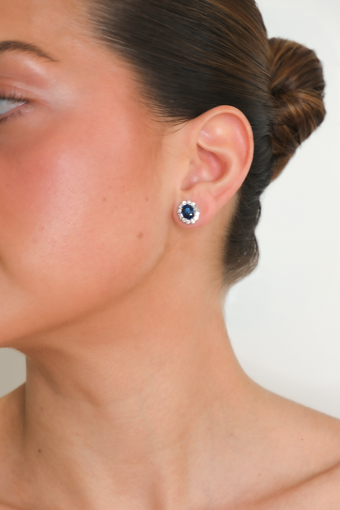 Vania Oval Sapphire Studs