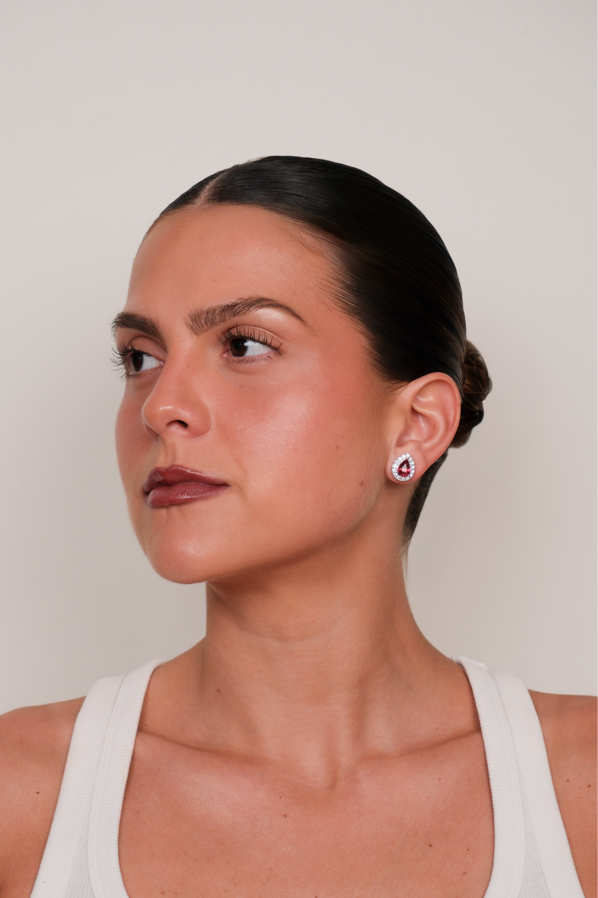 Gigi Rubillite Earring Pear