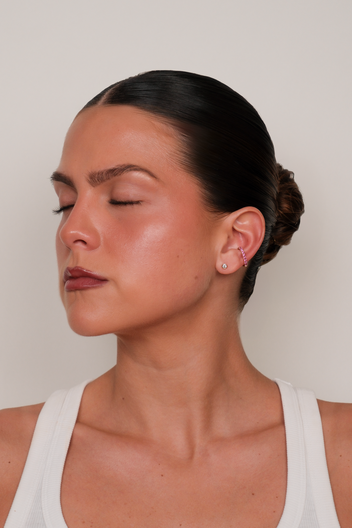 Nina - Pink Sapphire Ear cuff