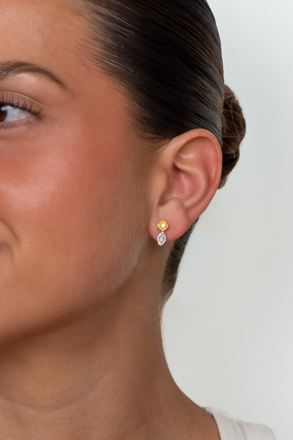 Rhea Yellow Diamond Cluster Drop