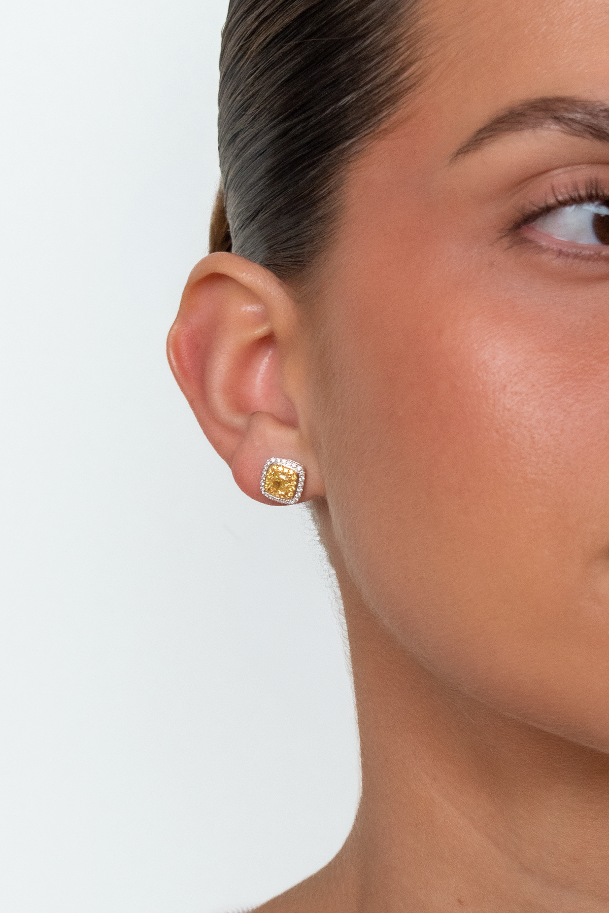 Paige Yellow Diamond Square Earrings