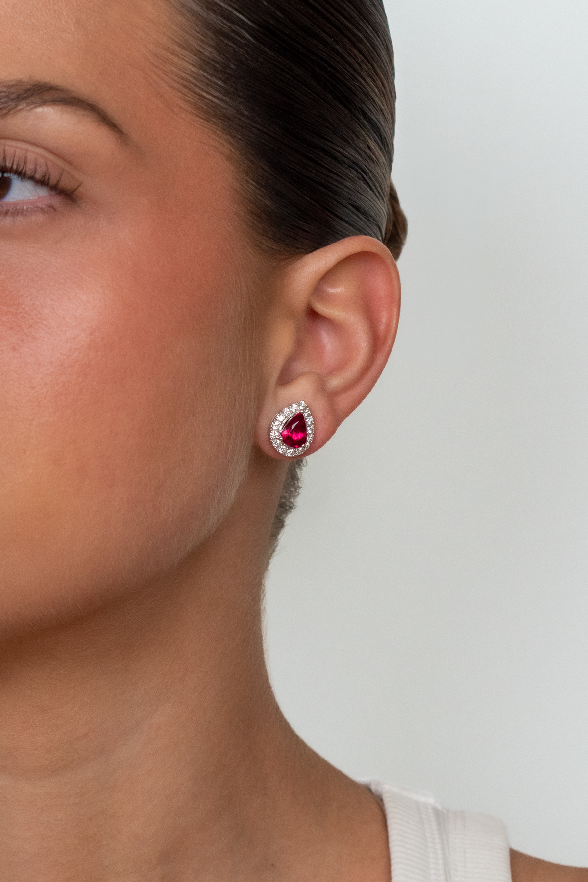 Gigi Rubillite Earring Pear