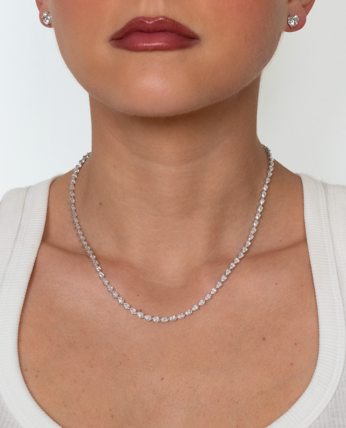 Frankie Pear Tennis Necklace