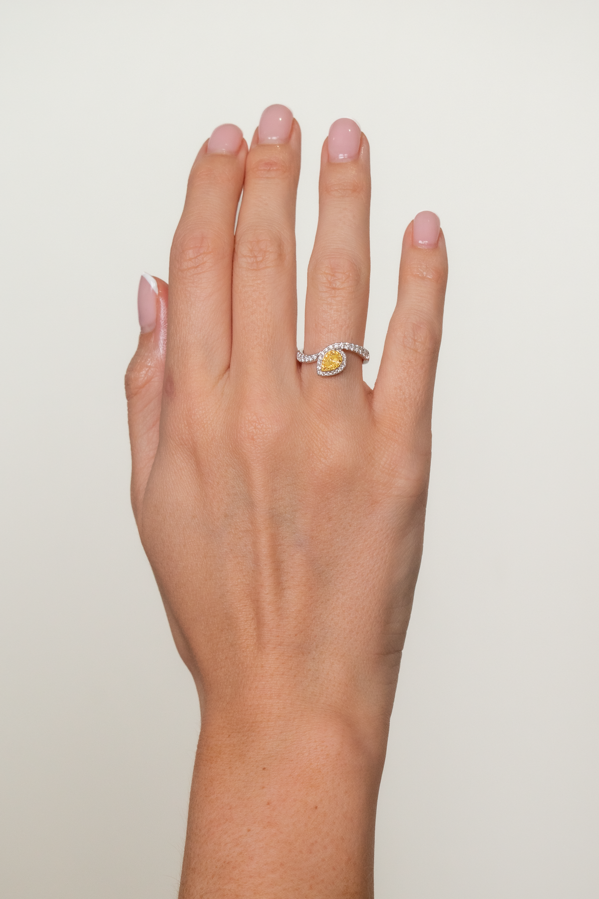 Brooke Yellow Diamond Wrap Pear Ring