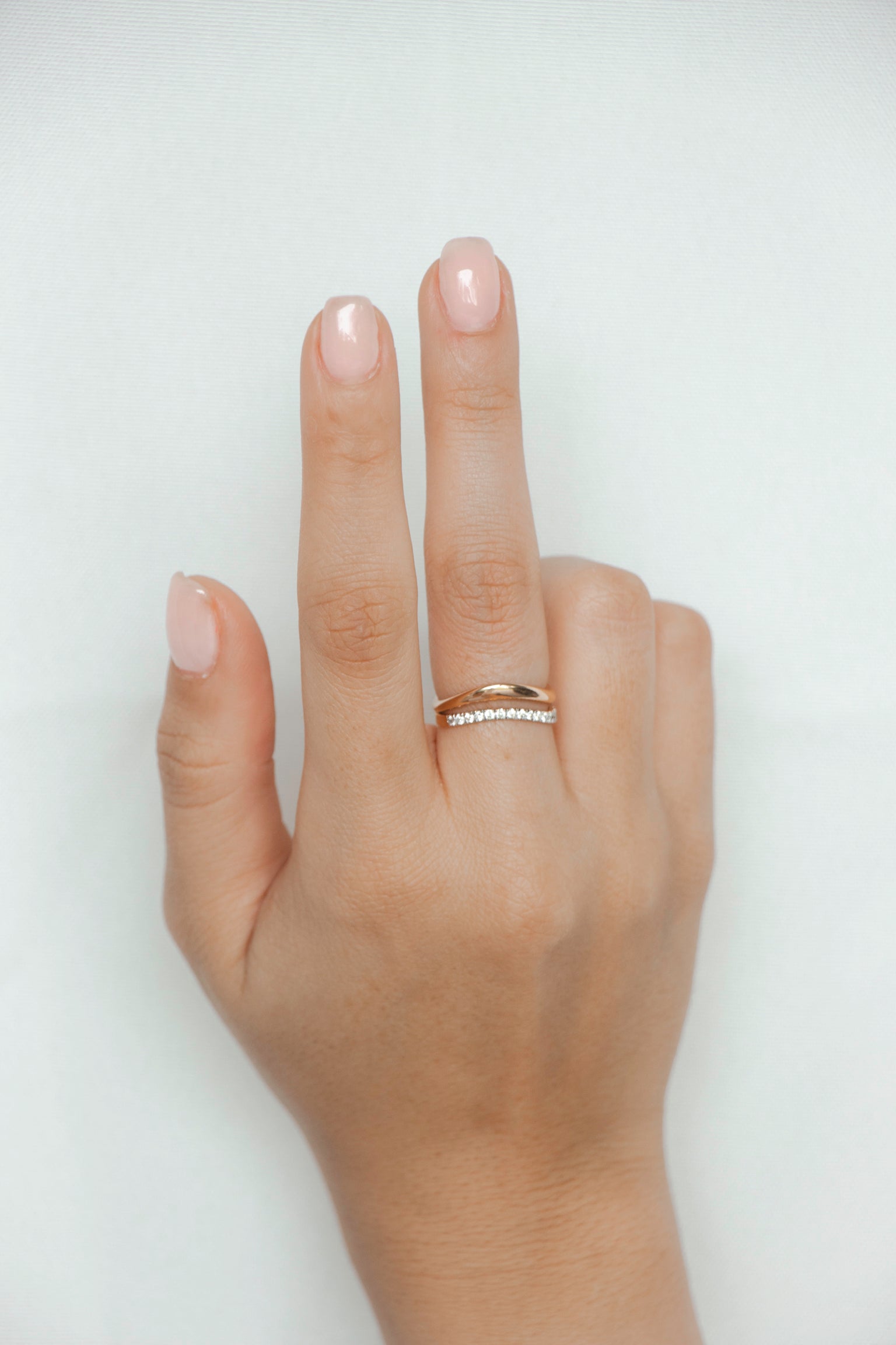 Bree - Curved Gold &amp; Diamond Ring
