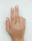 Bree - Curved Gold & Diamond Ring
