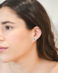 Natalie - Small Emerald Rectangular Earrings