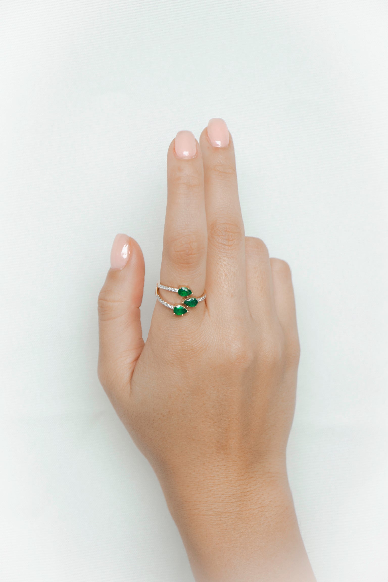 Luna - Emerald Triple Ring