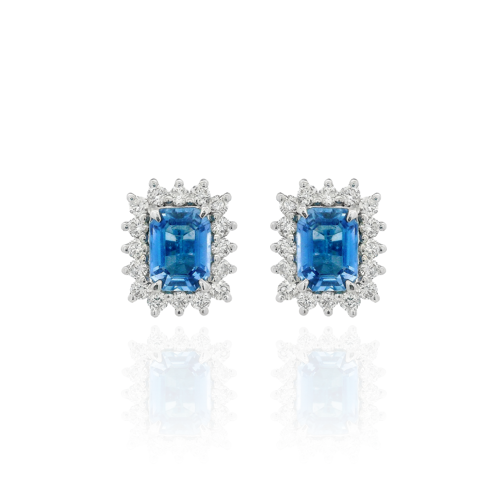 Julia - Sapphire Rectangular Earrings