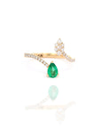 Aranza - Pear Emerald & Diamond Wrap Ring