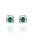 Dora - Mini Emerald and Diamond Earrings