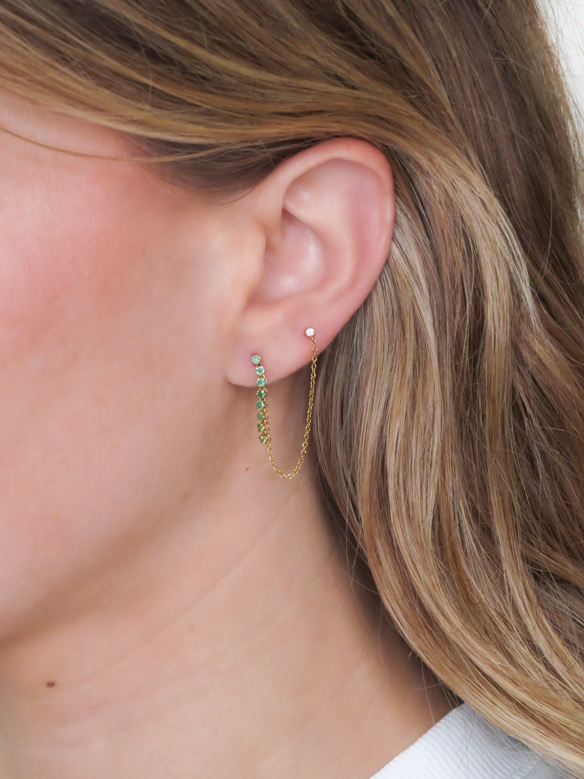 Lola - Emerald and Diamond Piercing