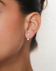 Vera- Diamond Bezel Earrings with Earjacket Set