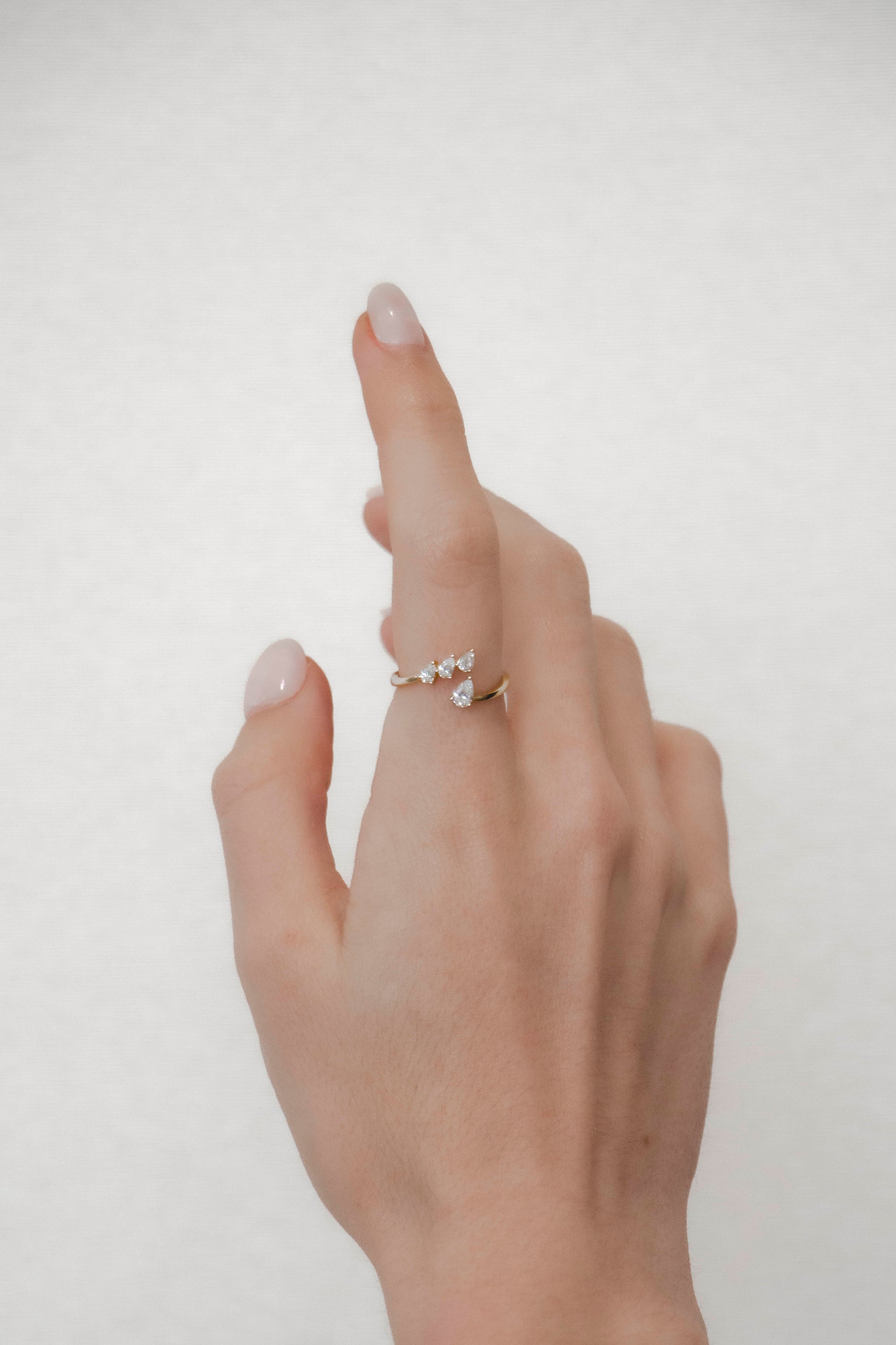 Sole - Wrap Diamond 4 Pear Ring