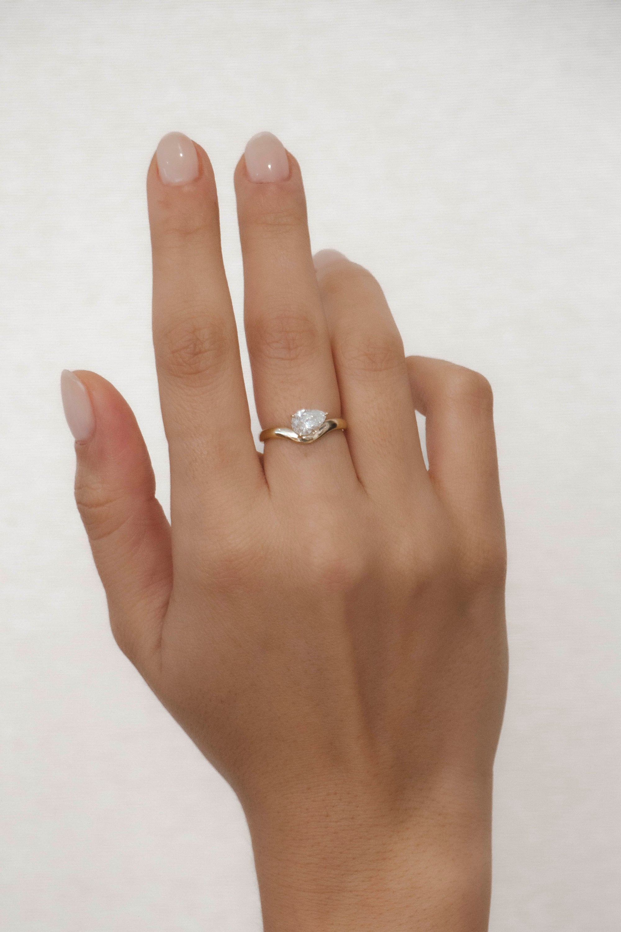 Mossa - Curved Pear Diamond Ring