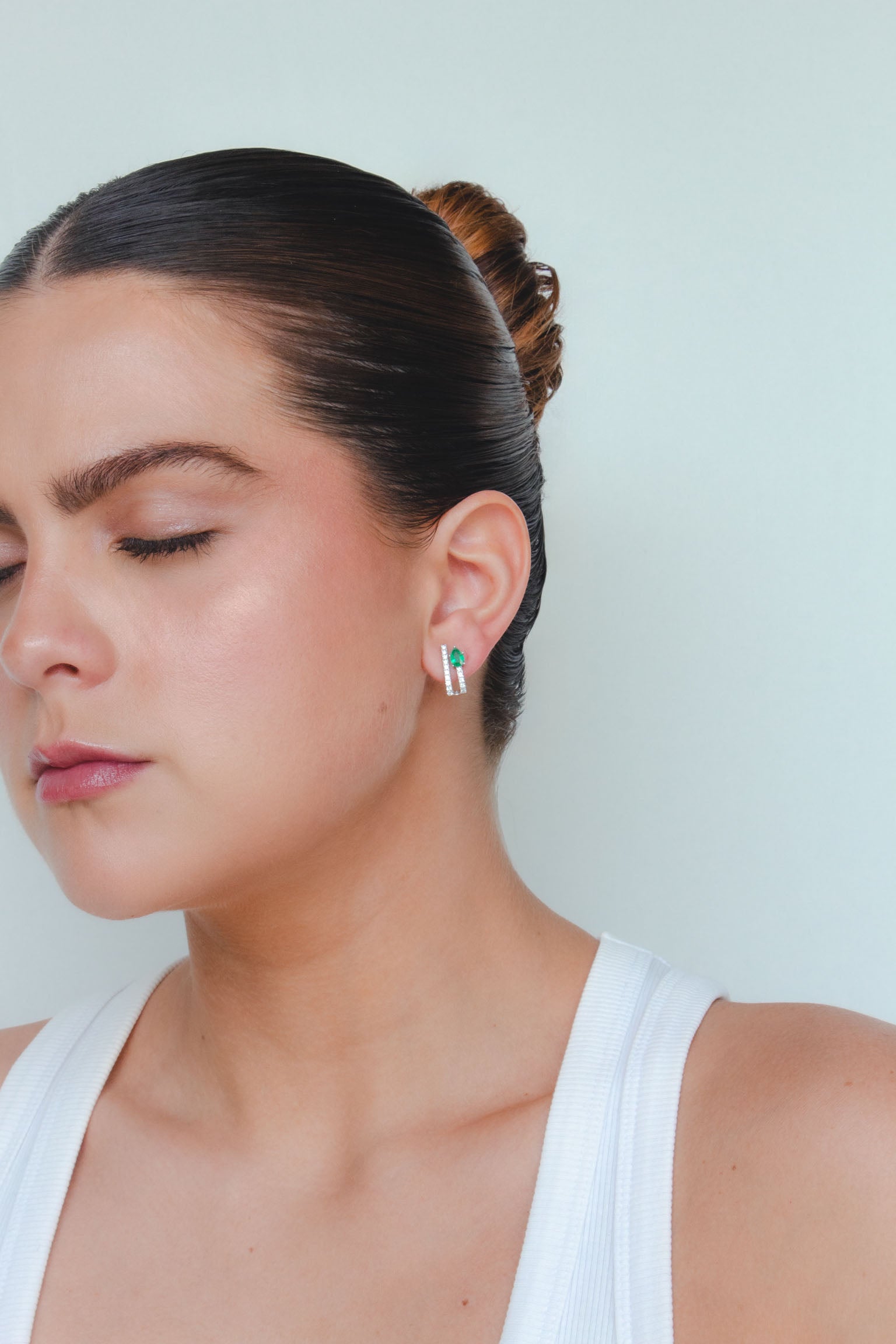 Sienna - Emerald Hoop