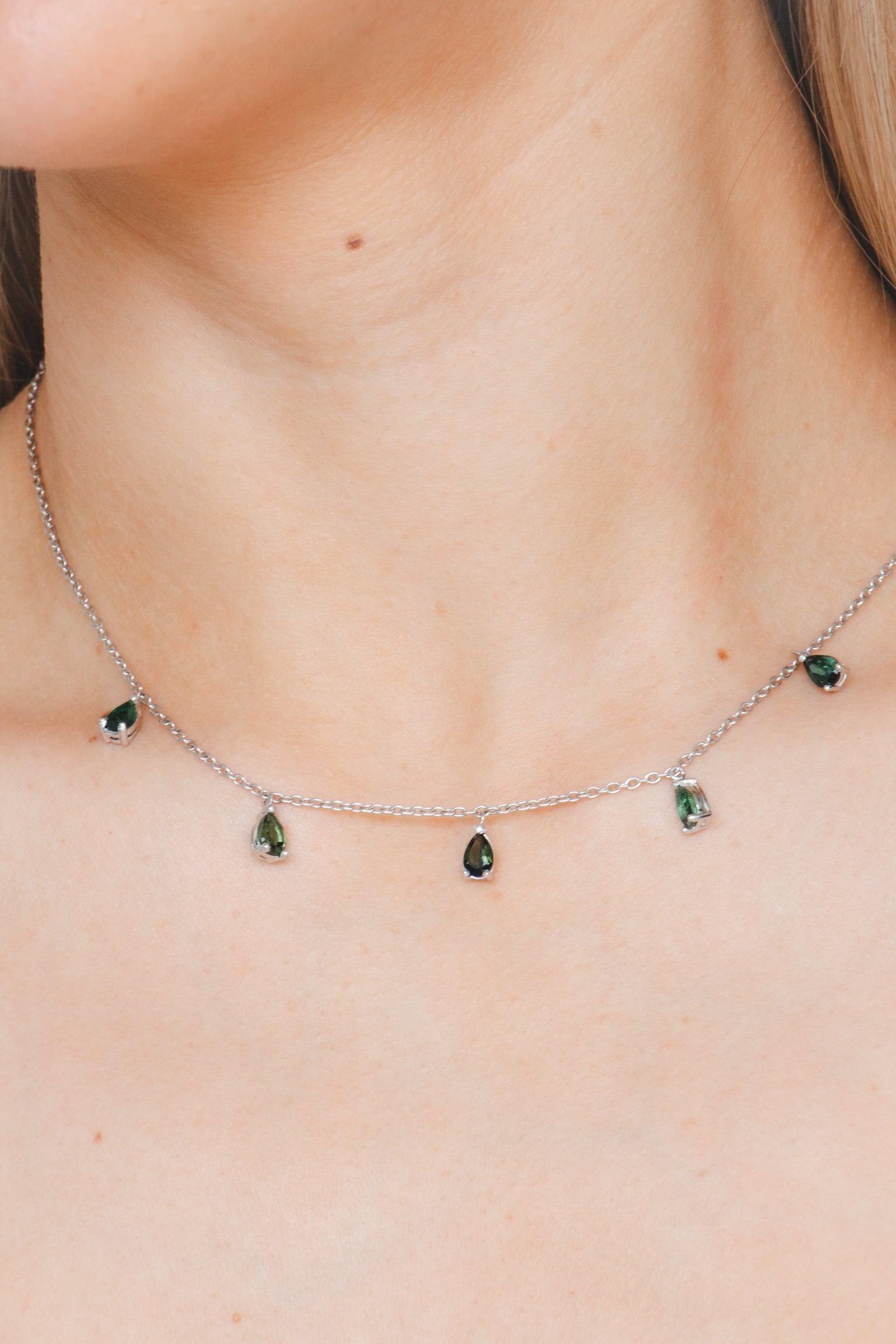Amelia - Tourmaline Drop Necklace