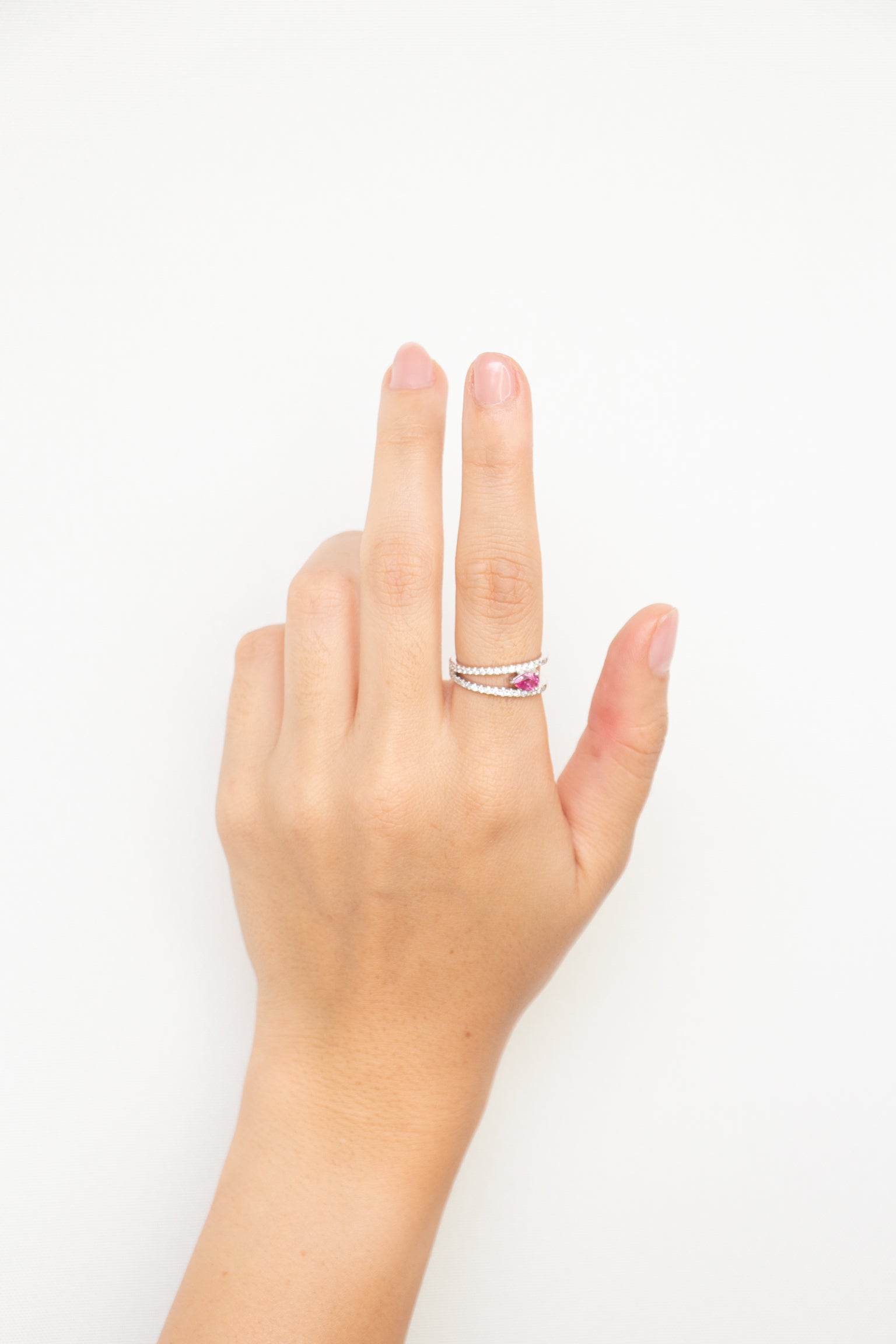 Elisa - Pink Sapphire Double Ring
