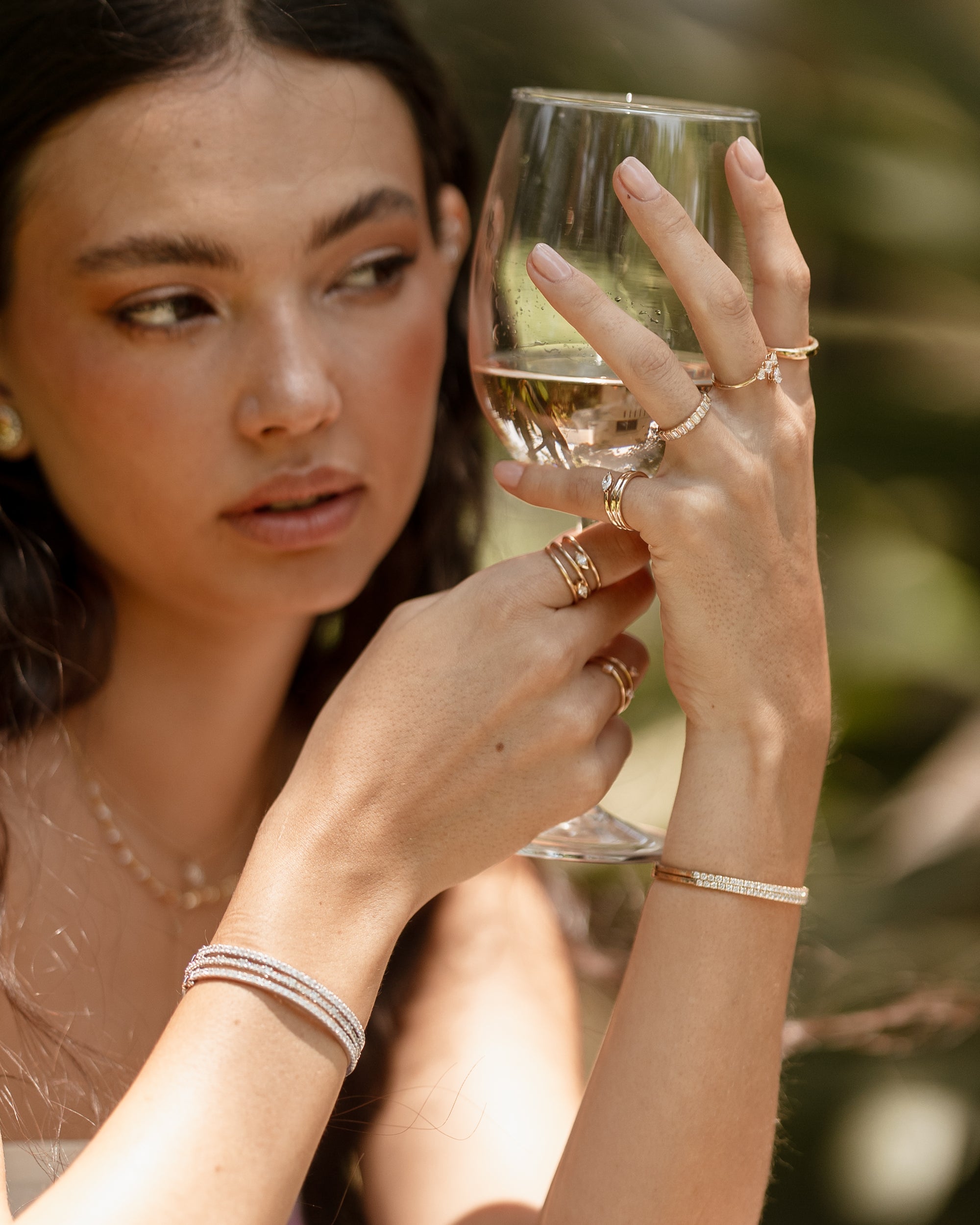 Luni - Emerald Diamond Bezel Band
