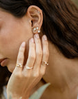 Vera- Diamond Bezel Earrings with Earjacket Set